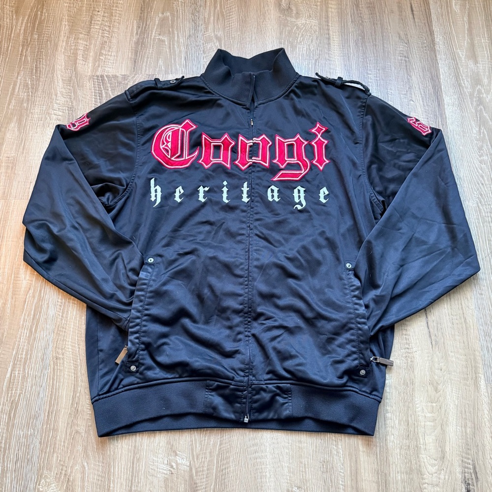 COOGI Heritage Track Jacket Mens Large Black Red Streetwear Zip‎